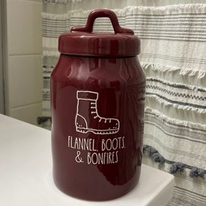 Rae Dunn burgundy canister